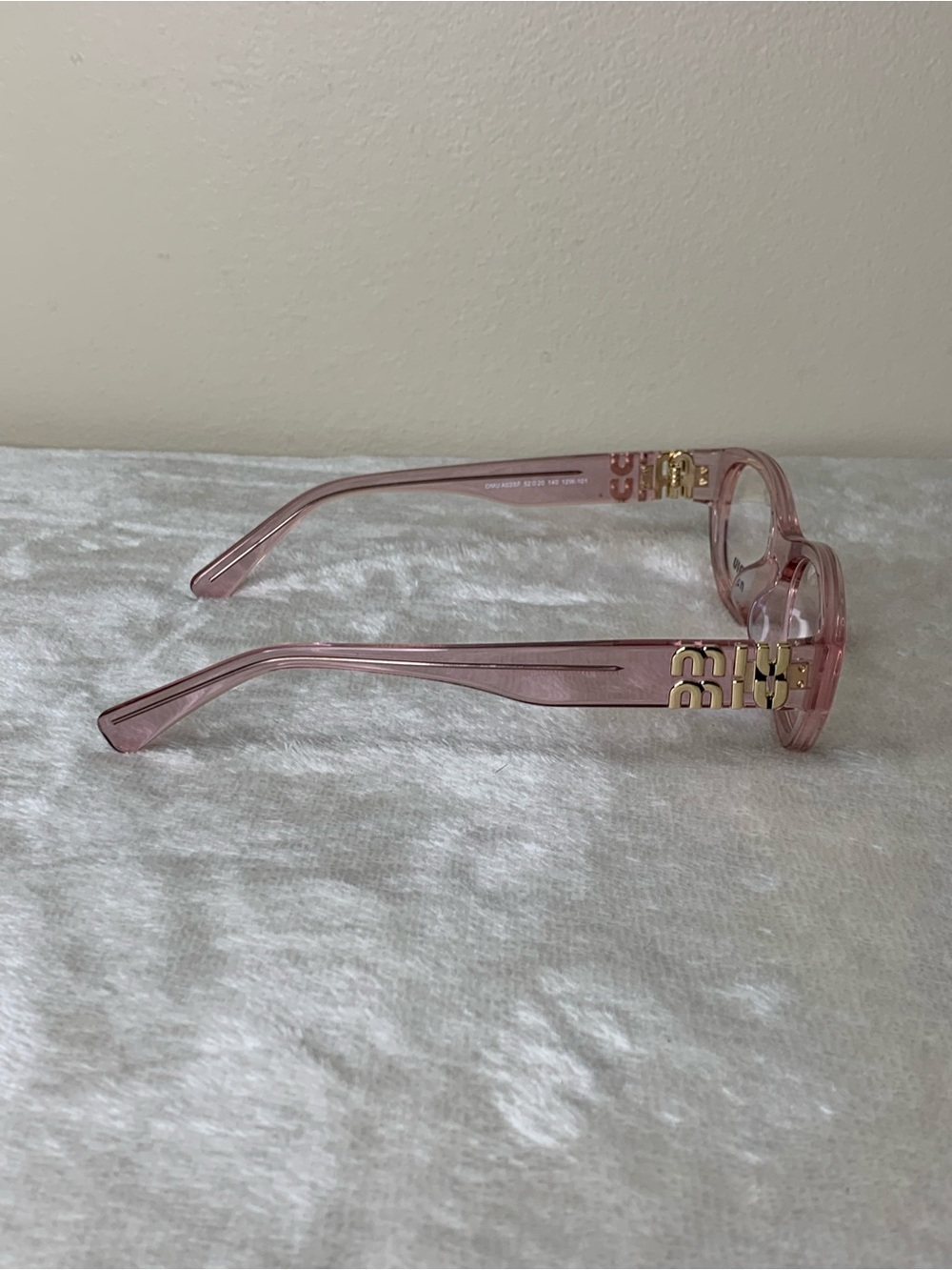 Mint Miu Miu 0MU A03SF  Womens Sunglasses Translucent Clear Pink Purple - Picture 5 of 7